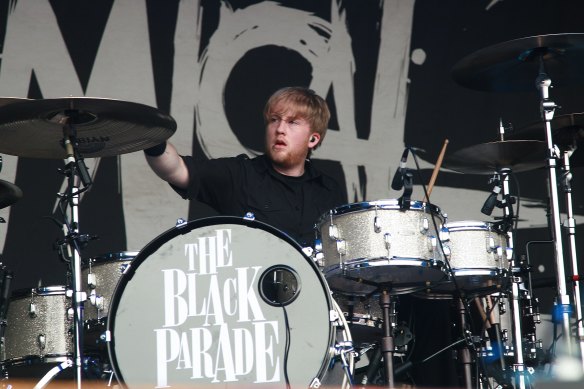 Bob Bryar performs with My Chemical Romance at the Big Day Out in Sydney in 2007.