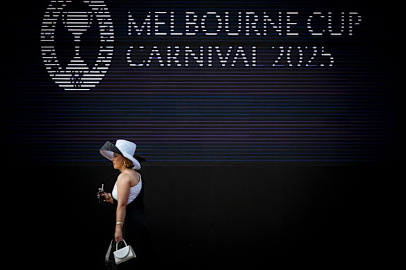 Racegoer at Derby Day 