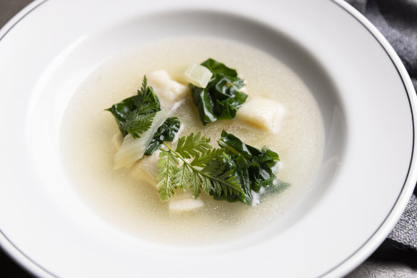 Go-to dish: Parmesan broth with potato gnocchi.