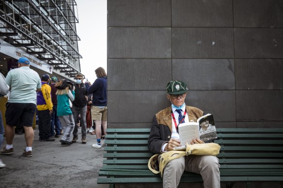 MCC member John Sutton waits outside the Members’ Reserve before the Boxing Day Test.