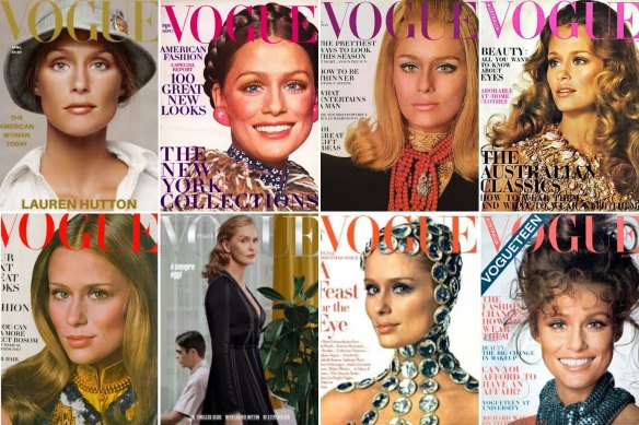 Cover girl. Lauren Hutton has appeared on 40 covers of ‘Vogue’ worldwide and a record 27 covers of US ‘Vogue’.
