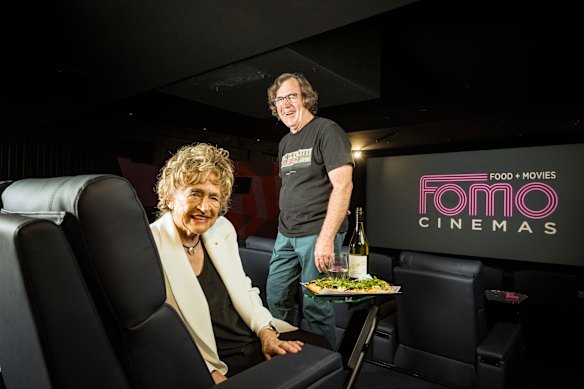 Natalie Miller and co-owner Barry Peak at FoMo Cinemas in Brunswick East. 