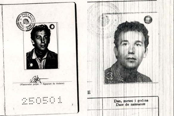 Passport photos from Desic’s immigration documents from the mid-1980s.