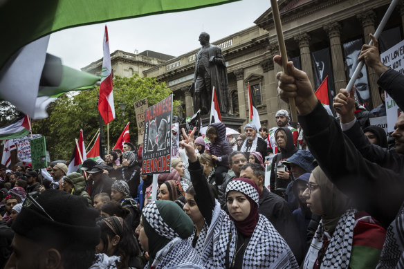Melbourne’s rally is similar to many others that have been held across the world in recent weeks.