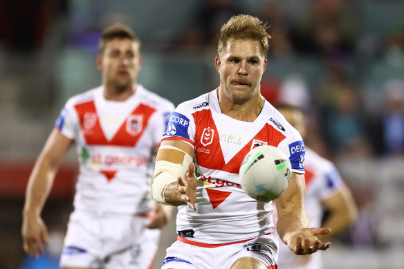 Jack de Belin was named as Dragons skipper on the original team sheet submitted to the NRL on Tuesday.