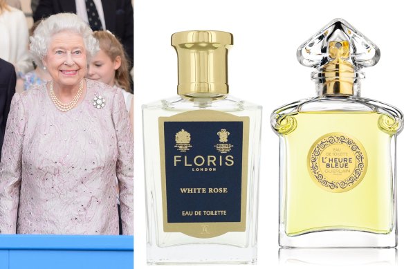 Queen Elizabeth had a rumoured fondness for ‘White Roses’ by Floris, the only perfumery to receive a royal warrant. Guerlain’s ‘L’Heure Bleue’ was named by ‘Vogue’ as a favourite of the Queen.