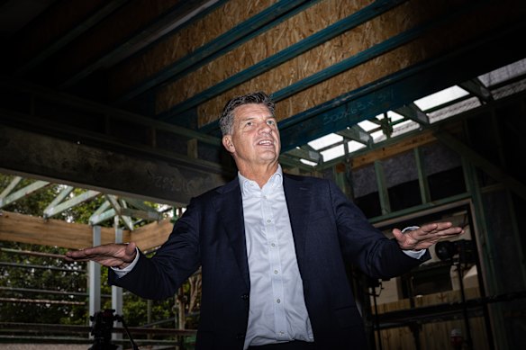 Opposition Leader Angus Taylor speaking in Sydney this week.