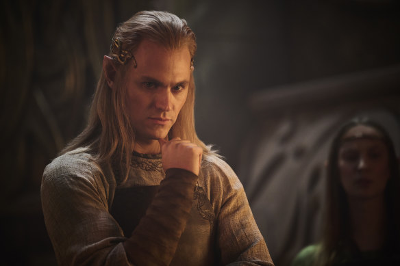 Charlie Vickers as Sauron in season two of The Lord of the Rings: The Rings of Power.