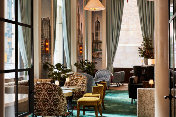 Wall St Hotel and its Lobby Lounge – beautifully appointed and filled with opulent touches.