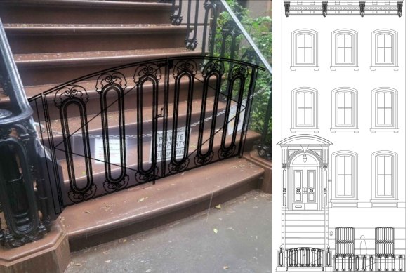 Drawings included in the application to install a gate.  