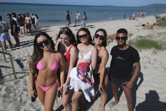 (L-R) Jessica Tu, Melissa Privitelli , Liana Catania, Giulia Martinone and Zuhayr Diedericks from Strathmore College and Rosehill College in Essendon.