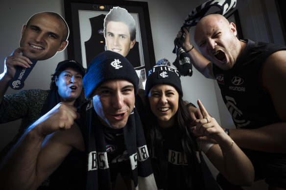 Cousins Dominic and Rose Siracusa are fired up over Carlton’s run to an AFL preliminary final this Saturday.