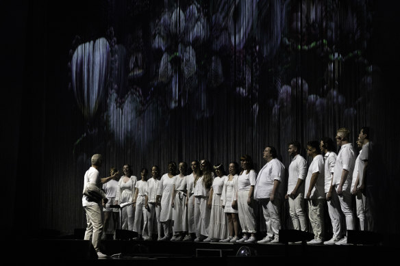 Show stealers: the Perth choir Voyces were the warm-up act but almost stole the show.