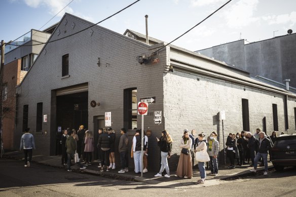 The queue outside Lune in Fitzroy, Melbourne.