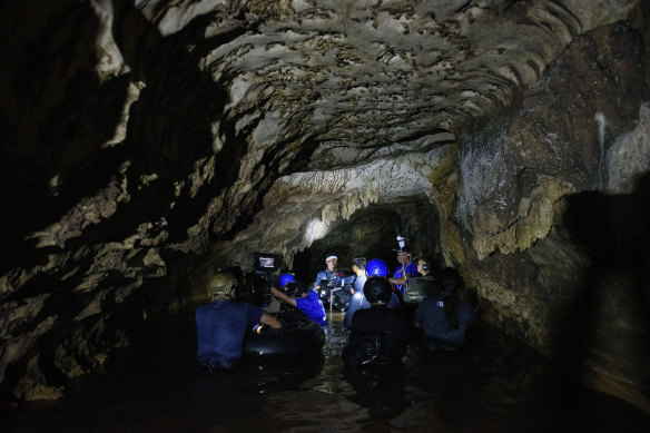 Filming for Tom Waller's 'The Cave', pictured here in November 2018, took place on location in Thailand. 