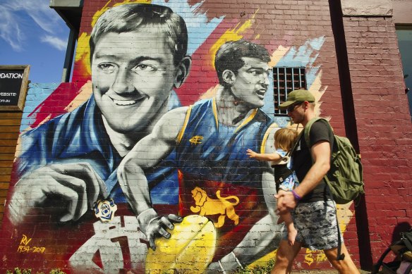 The Royal Derby Hotel wears its colours on its walls in Fitzroy.