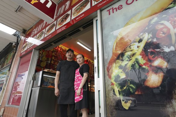 Tuong Chiem with wife Thuy La, owners of Bun Bun bakery in Springvale. 