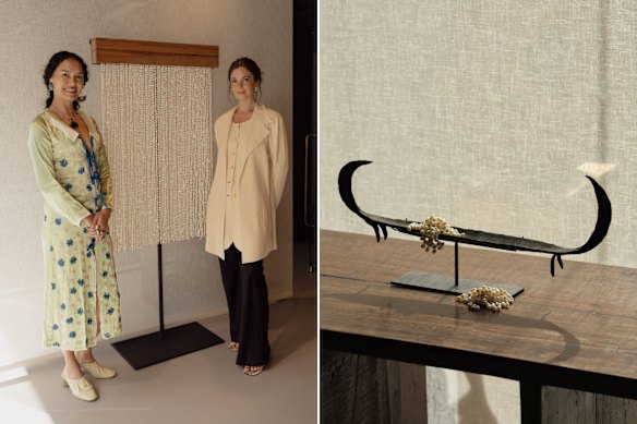 Artist Jade Townsend (left) and jewellery designer Jasmin Sparrow created a collaborative installation for fashion week.