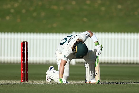 Will Pucosvki after suffering a head knock while playing for Australia A.