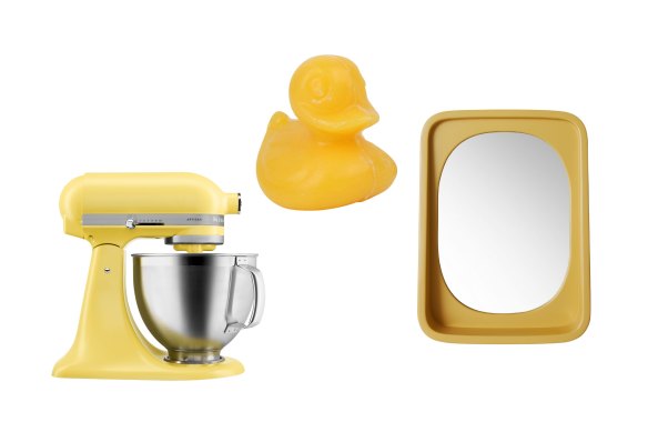 Stand mixer in Butter; “Duckling” soap; “Curve” mirror.  