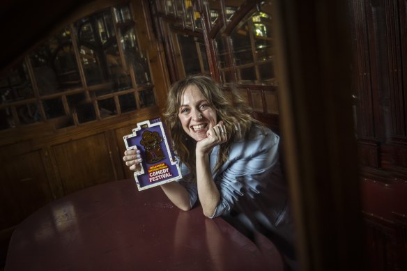 Gillian Cosgriff with the Melbourne International Comedy Festival’s top gong for 2023.