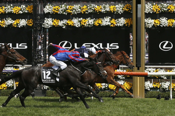 Vow And Declare won a thrilling finish to take out the Melbourne Cup.
