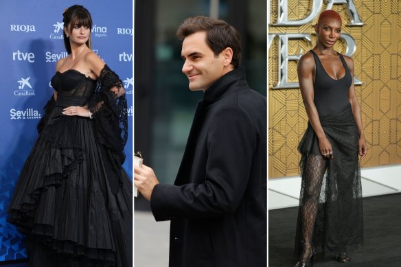 The co-chairs, who this year are (from left) Penelope Cruz, Roger Federer and Michaela Coel, encompass fashion, the arts and sport.