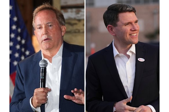 Texas Attorney-General Ken Paxton (left) faces a tough challenge from feisty Democratic state representative James Talarico.