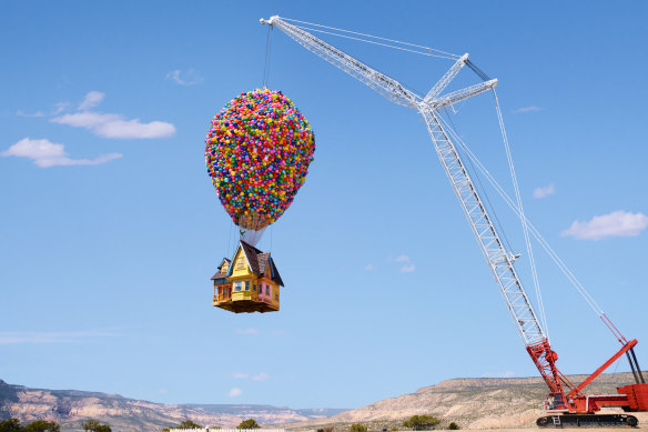 The recreated house from Pixar’s Up will be suspended in the air. 