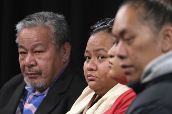 Sio Tuivasa’s (from left) father, sister, cousin and partner pleaded for help from the public on Wednesday.