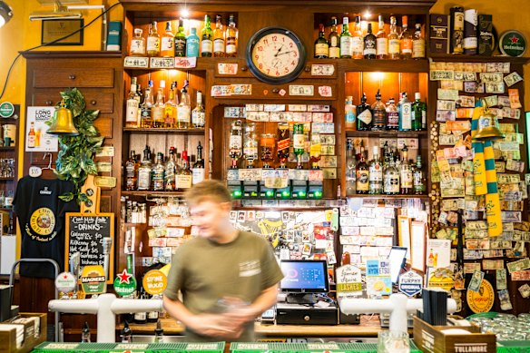 Inside The Irish Times Pub.
