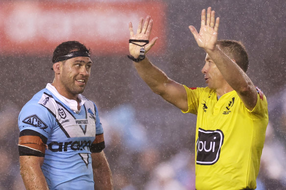 Dale Finucane is sent for a spell by referee Ben Cummins earlier this month.