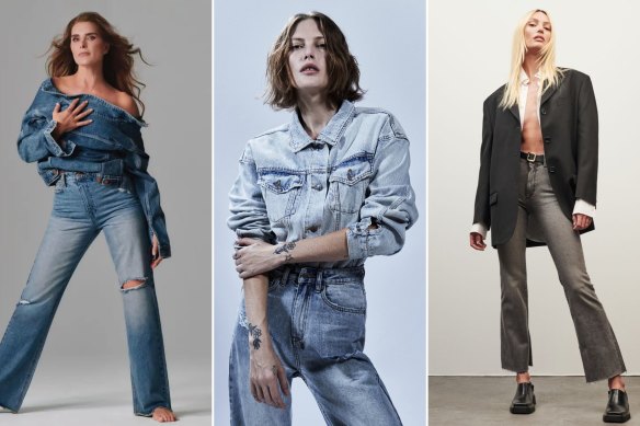 Model stalwarts.  Brooke Shields for Jordache;  Cat McNeil for Ksubi;  Candice Swanepoel for DL1961.