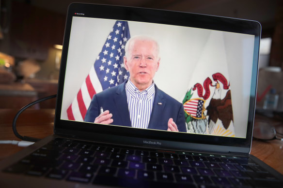 Joe Biden holds a virtual campaign event. The presumptive Democrat presidential nominee is reaching out to voters to keep the momentum up during the coronavirus pandemic.