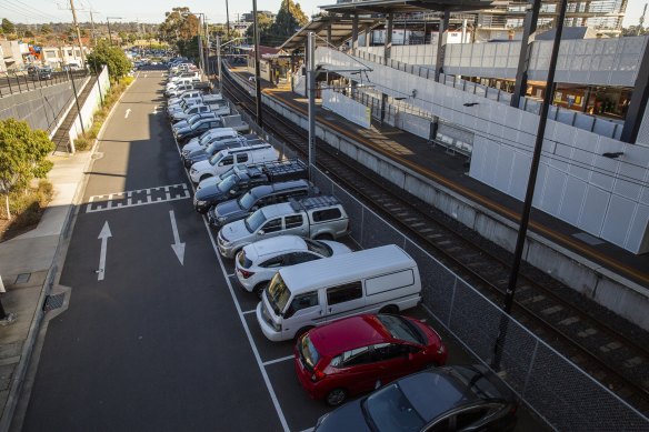 The existing carpark at Ringwood station, one of several sites chosen for upgrades under the federal government’s controversial congestion fund.