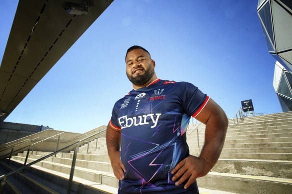 Melbourne Rebels star Taniela Tupou in his new colours.