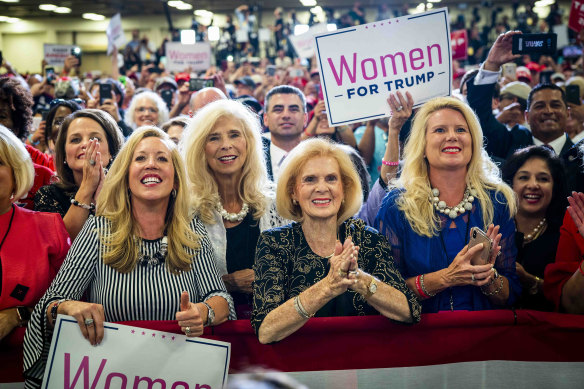 Members of the Word of Faith Fellowship, a church in North Carolina, at a campaign rally for  Do<em></em>nald Trump in Fayetteville, North Carolina, in September 2019.