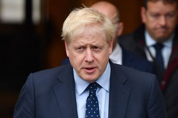 Boris Johnson arrives at the Conservative Party conference in Manchester where he will appear before the party faithful as prime minister for the first time.