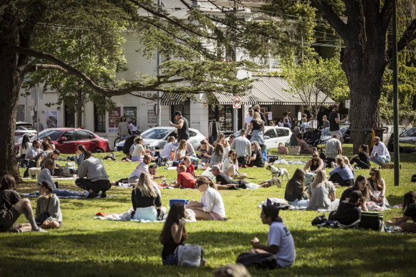 Melburnians enjoying a picnic recently.