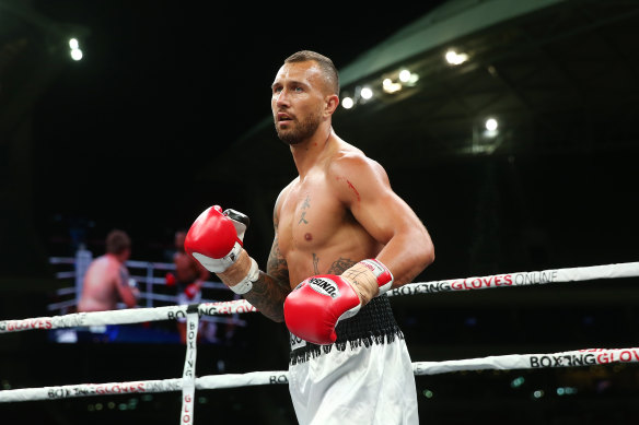 Quade Cooper in his fight against Jack McInnes in 2017.