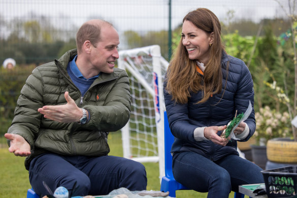 Puffers fit for a king (and queen) ... The Duke and Duchess of Cambridge in coordinating jackets.