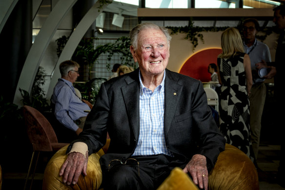 Tennis great Frank Sedgman at the Australian Open.