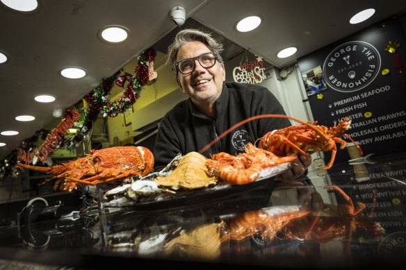 George Milonas, from George the Fishmonger, says seafood prices will be up this year. 