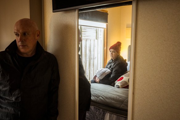 Gollings (left) and Naude have lovingly furnished their cabin and say they can’t take it with them.