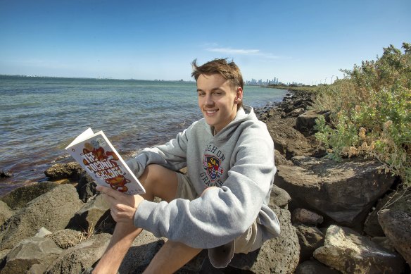 Brighton Grammar School student Will Crocker finds stress relief in reading or running on the beach.