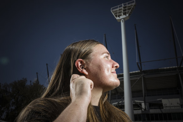 Swiftie Anna Mitchell always wears earplugs to avoid tinnitus after concerts. 