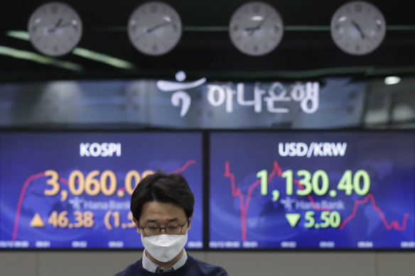Shares in SK Bioscience surged on its first day on the Kospi.