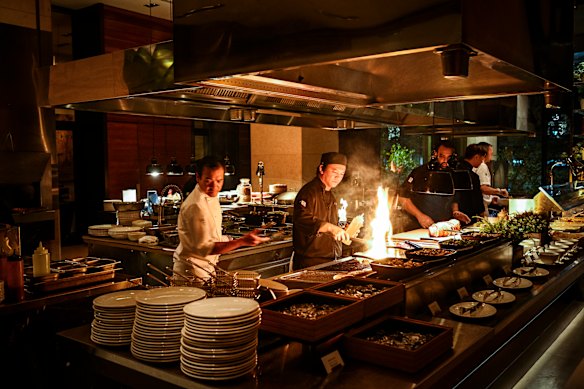 The open kitchen at Collins Kitchen.