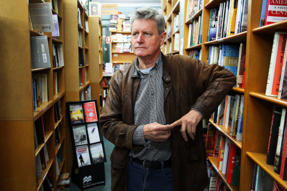 David Gaunt, owner of Gleebooks, poses for a portrait in his store in 2014.