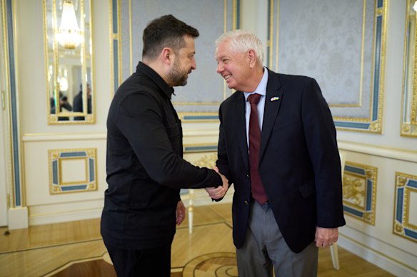 Graham had just returned from Ukraine, where he met with President Volodymyr Zelensky and announced progress on the Russia sanctions bill.